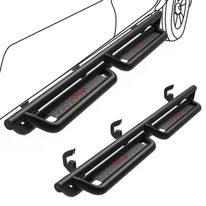 OEDRO 6'' Running Boards Compatible with 2007-2018 Chevy Silverado/GMC Sierra 1500 & 2007-2019 2500HD 3500HD Crew Cab, Bolt-on Drop Side Steps Rails, Black Powder Coated Nerf Bars (Incl. Diesel Model)