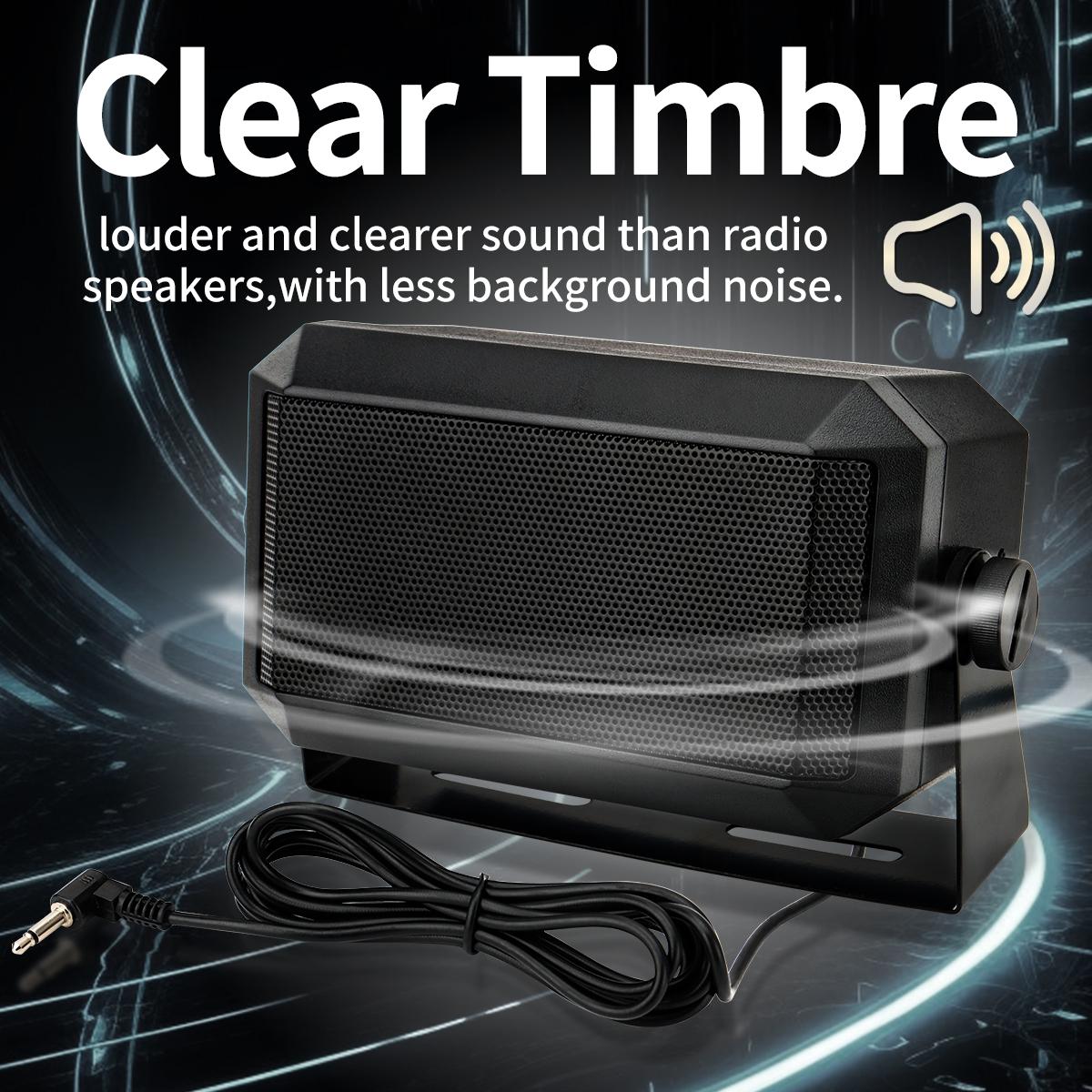 Rectangular External Communications Speaker CB Radio Speaker for Ham Radio, External Scanners for All 3.5mm Audio Plug CB Radios and Mobile Radios