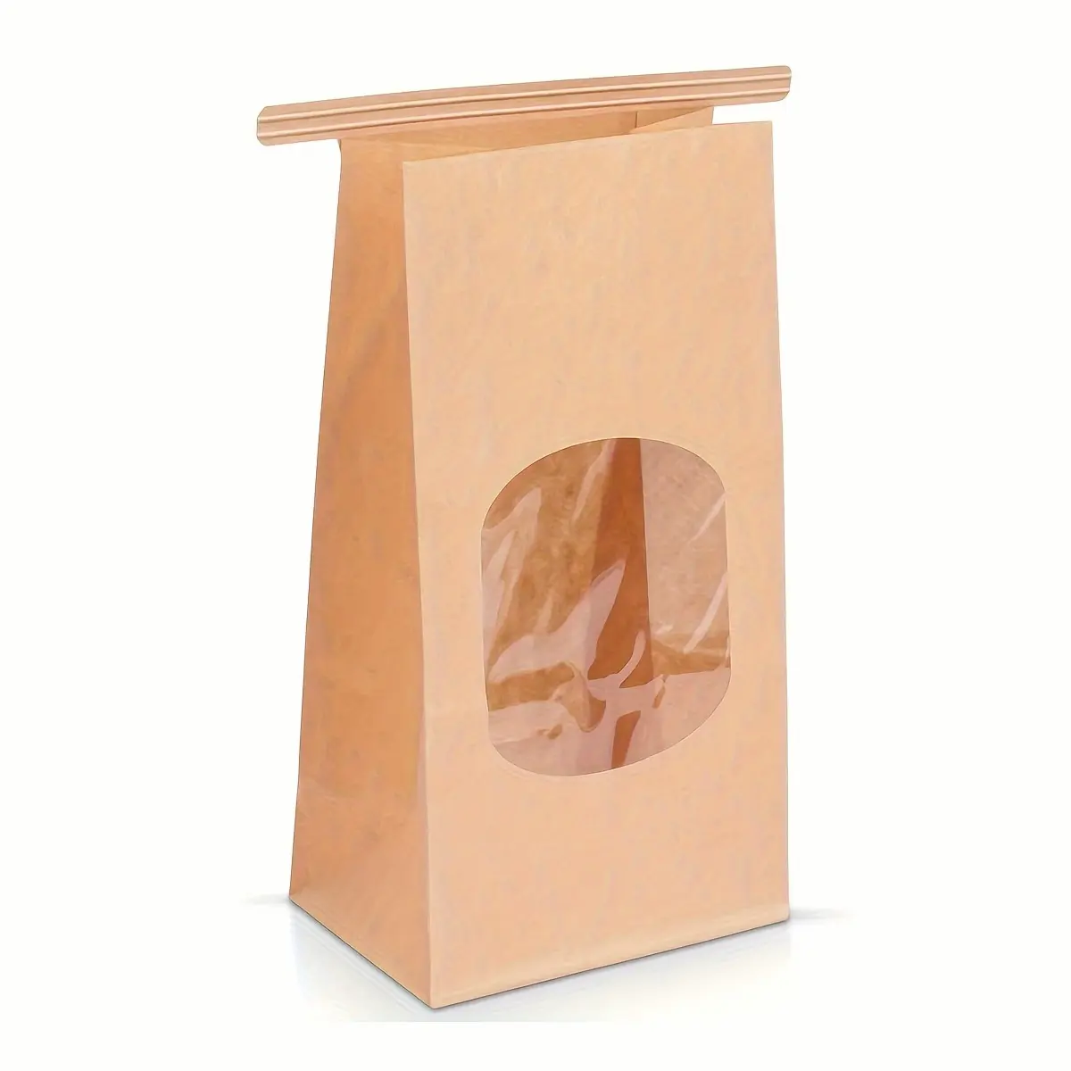 100pcs Bread Bags Baking Bag And Window Small Kraft Paper Bag Tin Tag Lock Bag Brown Bag Biscuit Bag Baking Bag Dessert Bag