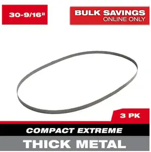 30-9/16 in. 8/10 TPI Compact Extreme Thick Metal Cutting High Speed Steel Band Saw Blade (3-Pack) for M12 FUEL Bandsaw