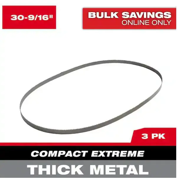 Heavy Duty 30-9/16 in. 8/10 TPI Compact High Speed Steel Band Saw Blade (3-Pack) for M12 FUEL Thick Metal Cutting Bandsaw