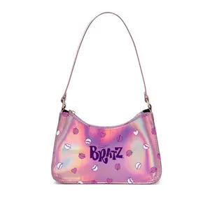 Bratz x Rude Cosmetics Holographic Makeup Bag Purse Zip closure