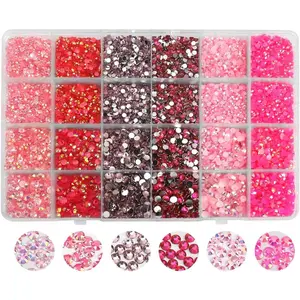Flatback  Rhinestones 21000 count Non-hotfix Jelly  6 Colors for Crafts Makeup  Tumblers DIY Decoration 3/4/5mm ()