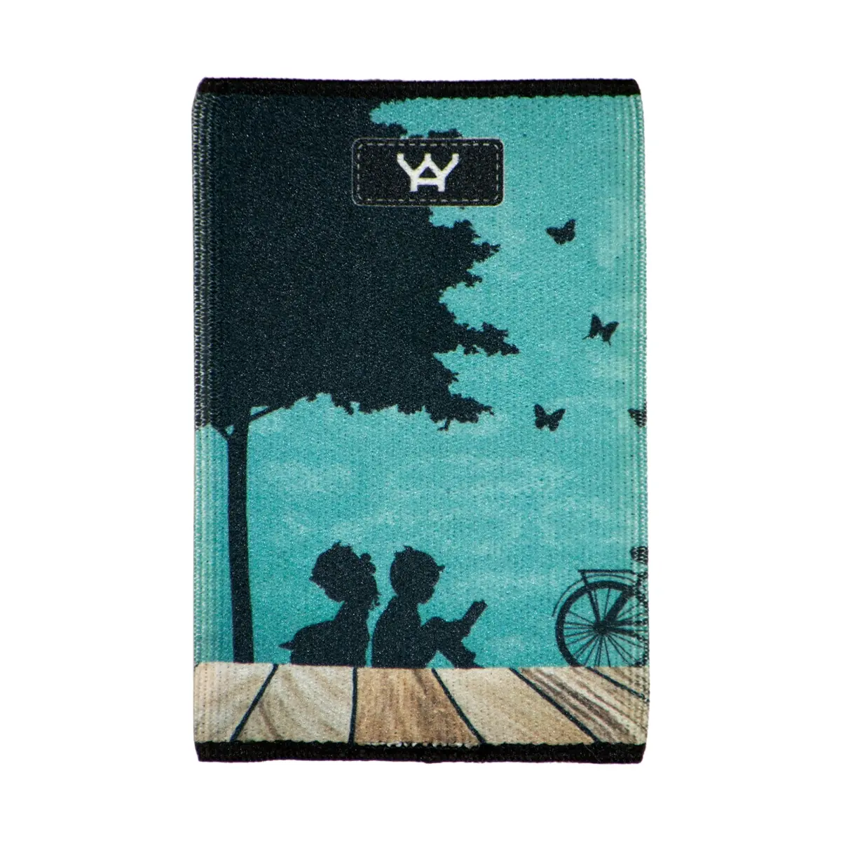 YaYwallet Slim Fit Polyester RFID Blocking Wallet - Study Buddies Woven Elastic Cardholder for Men, Casual Design for Outdoors & Partying, Machine Washable, Front Pocket, Eco-Woven, Evening, Card-Sized Men's Wallets, Short Wallet