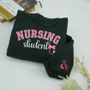 Custom Nurse Sweatshirt with Embroidered Bow & Stethoscope - Thoughtful Gift for RN, BSN, Nursing Assistant or Student, Student Nurse Gift Sweater, Nursing School Apparel, Medical Student Gift