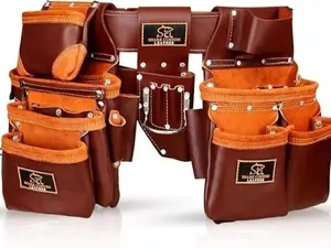 Leather Tool Belt Carpenter Electrician Tool Pouch Framer Construction Bag 33Pro