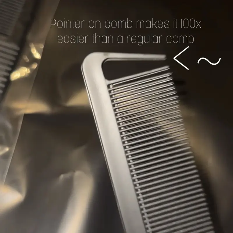 Professional Rat Tail Hair Comb - Stainless Steel Pintail, Anti Static & Heat Resistant, Durable for Salon and Haircare Use