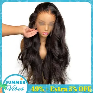 Bling Hair 13x6 13x4 Transparent HD Lace Front Human Hair Wigs Body Wave Pre Plucked 360 Swiss Lace for Women 180 Density with Baby Hair Natural Hairline 32inch #Summervibes