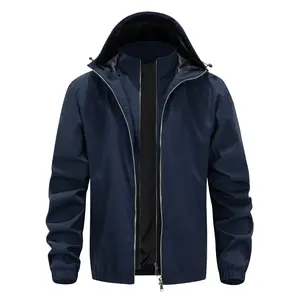 Men's Hooded Dual Zipper Jacket, Windproof Outdoor Use, Casual Daily Wear, Perfect for Autumn Winter, Fashionable Must-Have Item, Coats