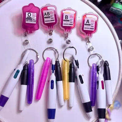 Badge Reel Mini Sharpie Keychain 30 Pieces Badge Reel Pen
