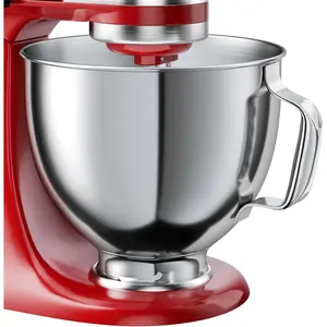 5 QT Food Grade Stainless Steel Mixer Bowl, Compatible with Tilt-Head Stand Mixers 4.5-5 Quarts, with Non-Slip Handle and Protruding Buckle, Stainless Steel Polished