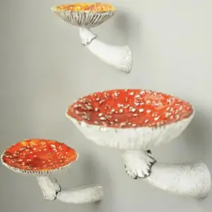 Mushroom Shelf 3 Pack Cute Cottage Core Wall Decor, Small Floating Mushroom Decoration Shelves For Bedroom Living Room Kitchen Office