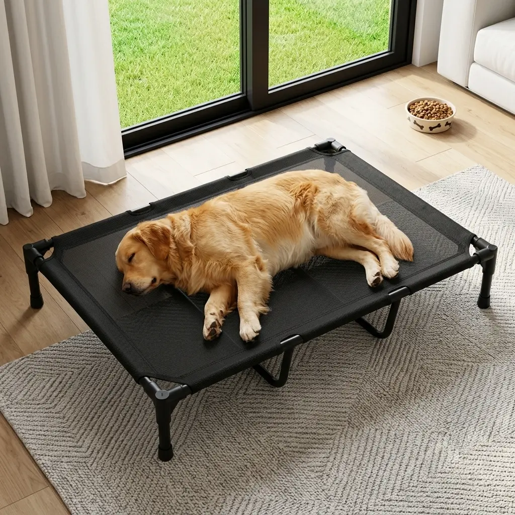 Heavy Duty Elevated Dog Bed for Large Dogs, Cooling Raised Pet Cot with Extra Center Support, Off-The-Ground Breathable Mesh Dog Bed, Dog Accessories and Supplies, Cama Elevada tiktokshopspringglowup