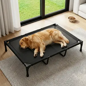 Heavy Duty Elevated Dog Bed for Large Dogs, Cooling Raised Pet Cot with Extra Center Support, Off-The-Ground Breathable Mesh Dog Bed, Dog Accessories and Supplies, Cama Elevada