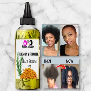 Bloommiracle Rosemary & Fenugreek Hair Serum 400ml - Nourishes Strengthens Soothes Dry Scalp Smooths Split Ends Silky Haircare with Organic Argan Oil