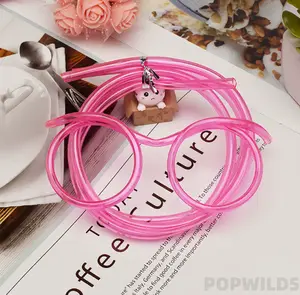 Creative Glasses Shape Straw, Popular Funny Drinking Cup Accessory for Kids, Fashion Extra Long Flexible Hose Straw, Novelty Interesting Party Drink Straw Toy, Perfect for Daily Use, Birthday Party and Holiday Fun Drinking Supplies