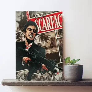 [Sale off up to 65%][Free Ship][No Frame] Scarface Movie Poster Vintage Posters Canvas Art Poster And Wall Art Picture Print Modern Family Bedroom Decor Posters (3)