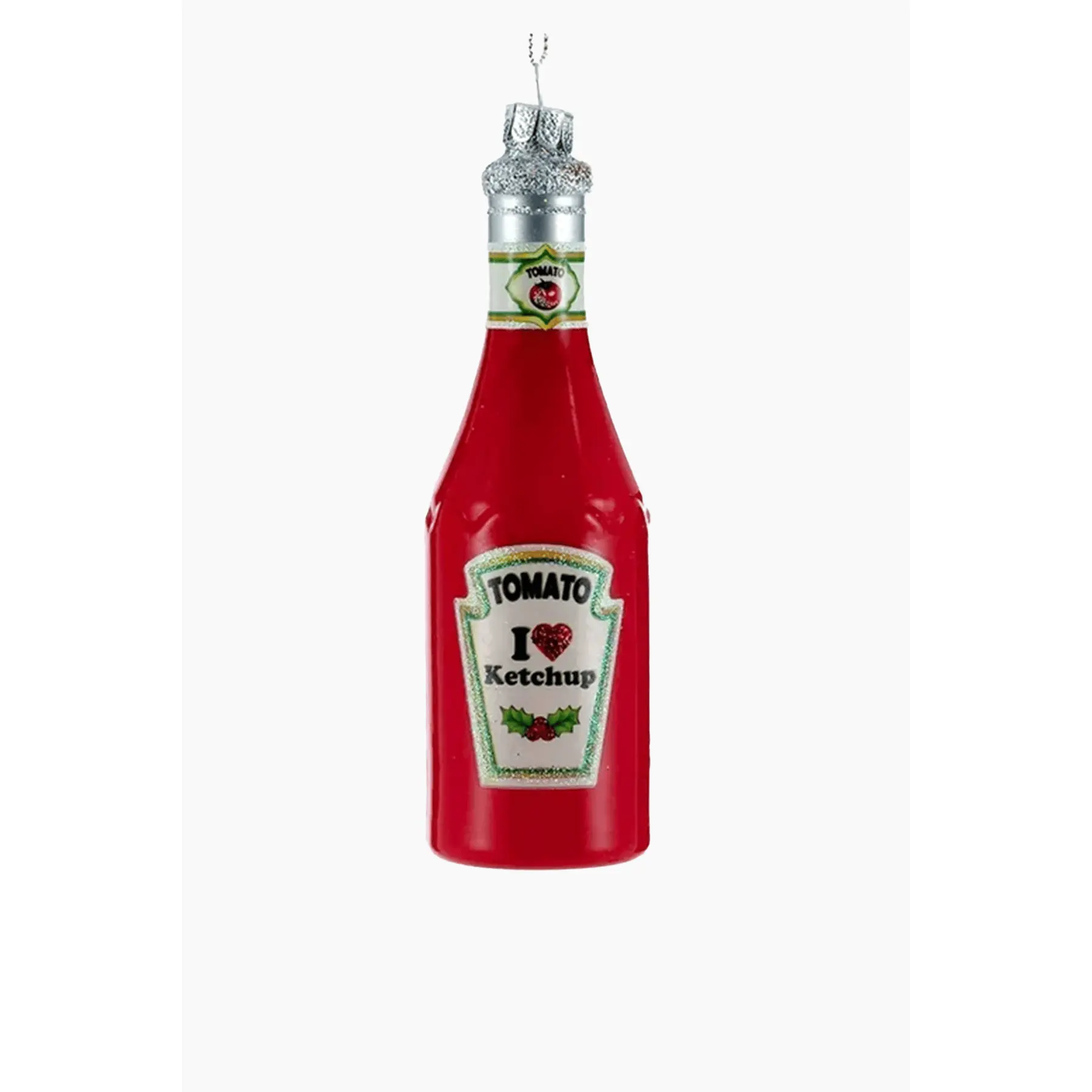Glass Ketchup Christmas Ornament