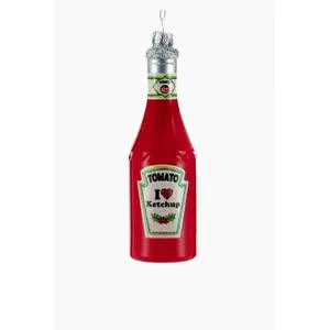Glass Ketchup Christmas Ornament