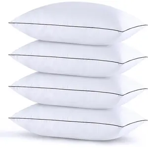 Size Pillows Set of 4, Luxury Hotel Bed Pillows Set with Down Alternative Filling for Side and  Sleepers