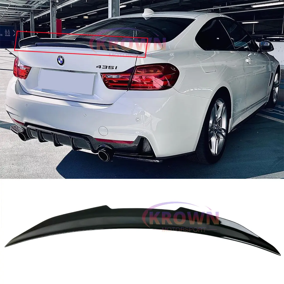 FOR 2014-2020 BMW F32 4 SERIES 2DR COUPE GLOSSY BLACK PSM STYLE TRUNK SPOILER WING LID