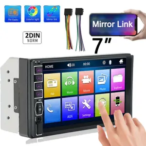 Car Stereo Double Din Car Radio 17.78 cm MP5 Player with HD Touch Screen Digital Display Multimedia, Support PhoneLink/USB/SD/Aux-in/2 Din Autoradio, FM Radio EQ Mirror Link SWC, Touch Screen Car Radio Car Video Player Double Din Touchscreen Car Audio