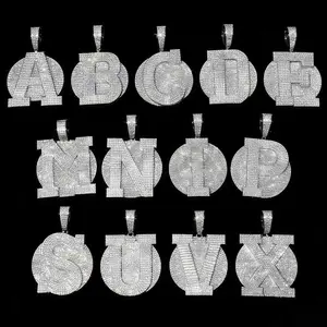 2003 Iced Out Custom Bubble Initial Pendants Multi-Letter Drip Chain Cubic Zirconia Bold  Ultimate Personalization Next-Level Shine customizable with engraved letters, logos or patterns Rhinestone Decorated Jewelry Complimentary shipping