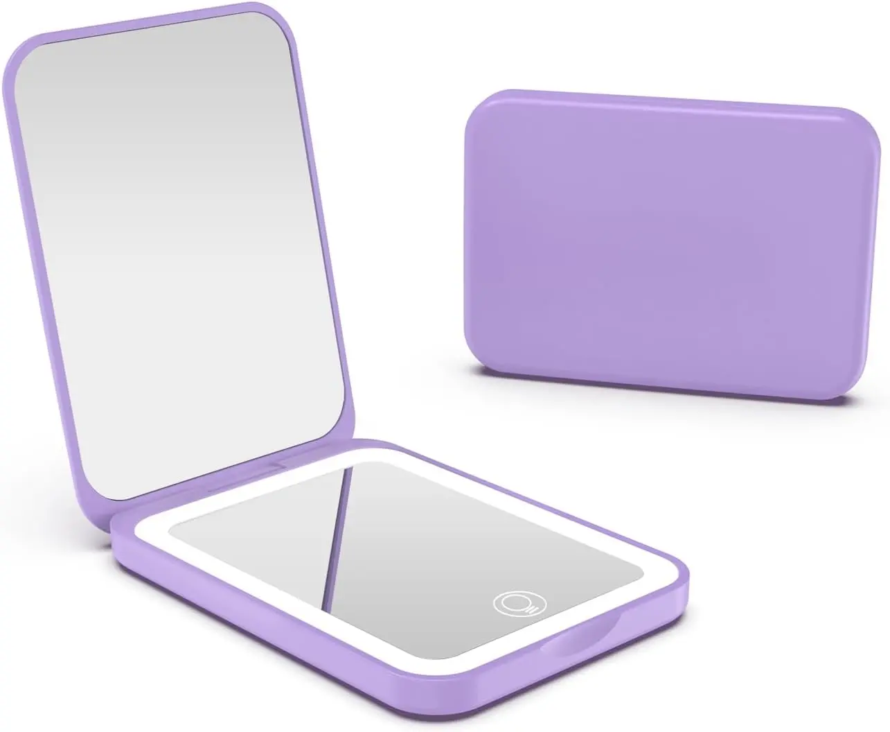 2025 Pocket Mirror, Rechargeable Dimmable 3 Color Lighting 1X/3X LED Compact Travel Makeup Mirror for Purse, Portable, Folding, Handheld, Small Lighted Mirror for Women , Purple