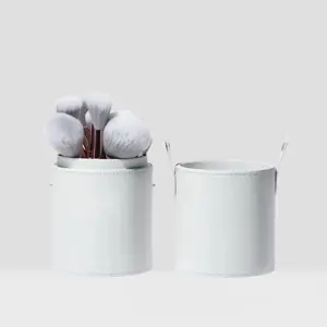 Beauty Creations Makeup Brushes in White,Black,Pink  Cylindrical Container for Cosmetic Application