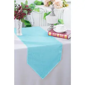 13"x108" Crushed Taffeta Table Runner - Baby Blue (1pc)
