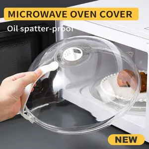 Microwave Oven Splatter Cover, Splatter Cover with Handle, Reusable Microwave Food Cover, Universal Bowl and Plate Cover, Kitchen Utensils, Microwave Oven Kitchen Utensil Accessories, Kitchen Accessories, Easy Handling