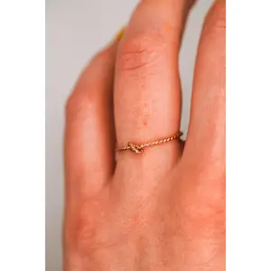 Twist Closed Knot Ring, 14K Rose Gold Fill