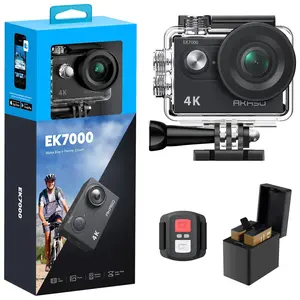 AKASO EK7000 4K30FPS 20MP WiFi Action Camera with EIS Ultra HD Underwater Camera 131FT Waterproof Camera Remote Control 4X Zoom in Photo Mode Support External Microphone Black