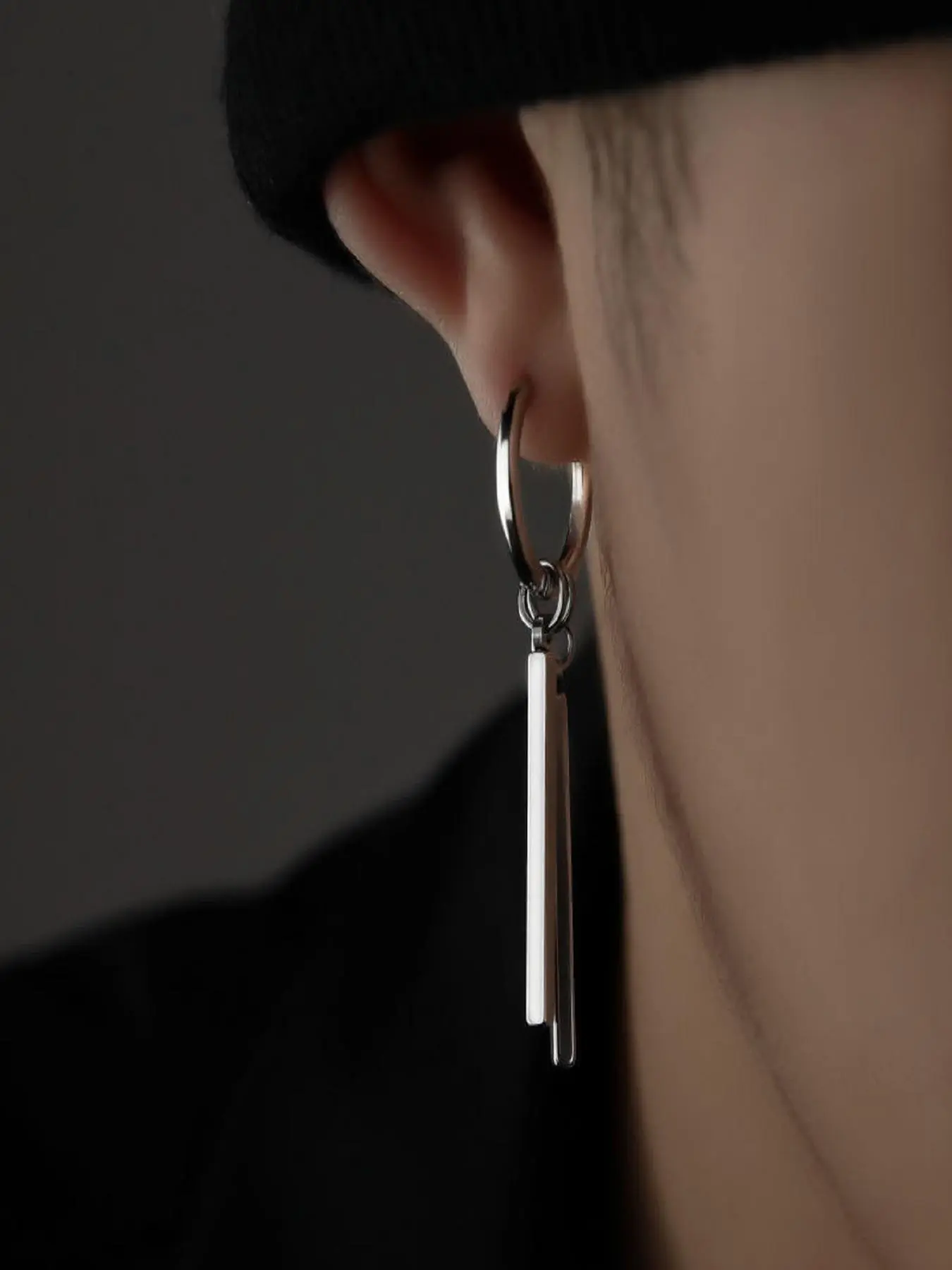 Minimalist Temperament Stainless Steel Dangle Earrings, Hoop Earrings, Fashionable Earrings for Women & Men, Trendy All-match & Exquisite Jewelry for Birthday Gift