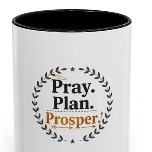 Pray Plan Prosper Coffee Mug - Washable Drinkware for Daily Use