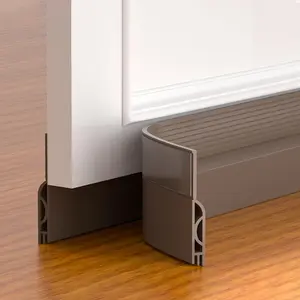 Door Draft Stopper,Adjustable Door Sweep for Bottom of Door, Weather Stripping Door Bottom Seal Blocker Air Noise,Under Door Gap Filler for Interior/Exterior Doors(Brown, 39inch)