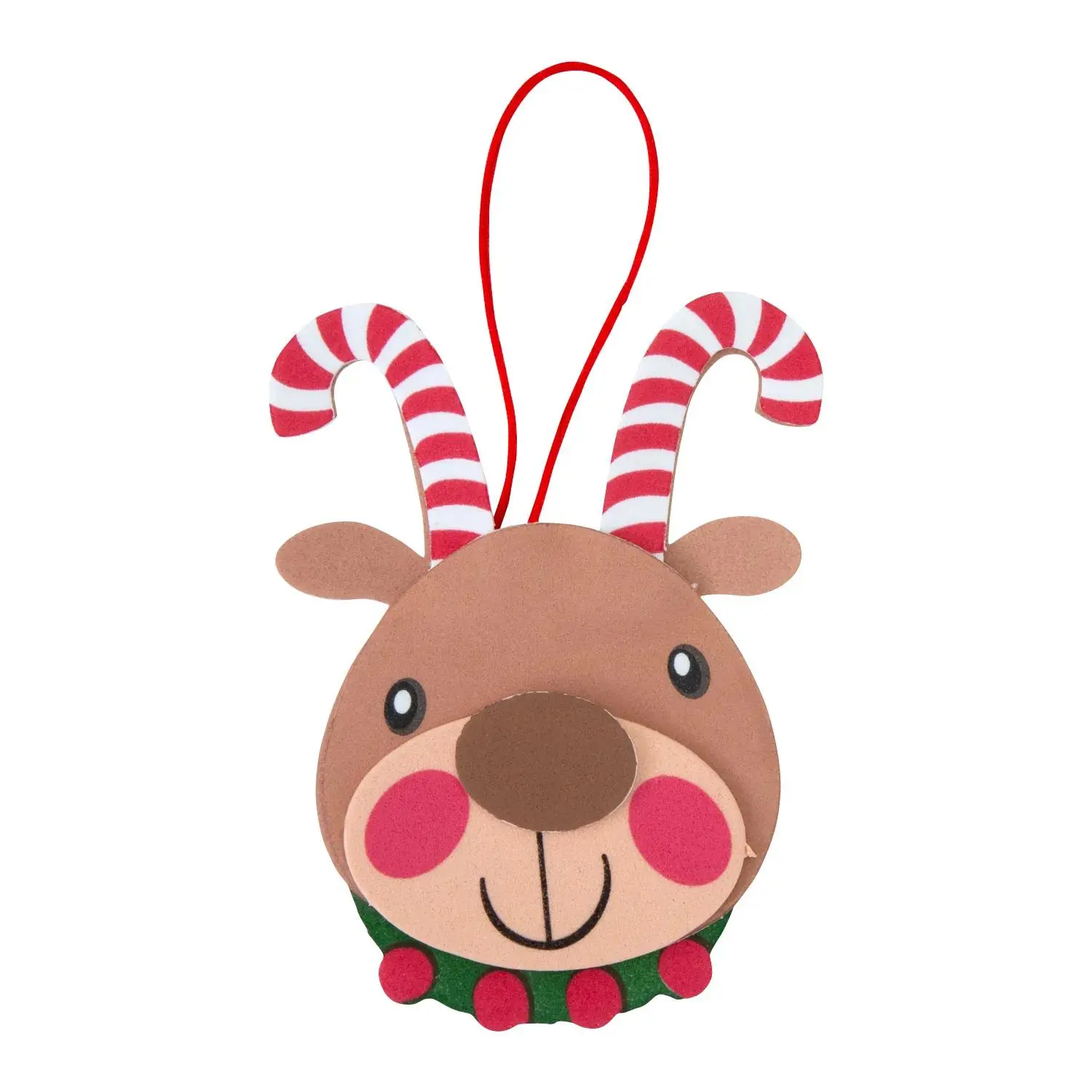 3" x 4 1/2" Candy Cane Antler Reindeer Christmas Ornament Craft Kit - Makes 12