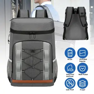 Cooler Backpack 36 Can Leakproof Insulated Cooler Backpack with 25L/6.6Gal for Picnic Camping Beach Hiking Fishing Travel fishing backpack and travel backpack when going for outdoor activities like hunting, trail, cycling,