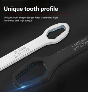 Premium Self-Adjusting Universal Wrench 8-22mm, Non-Slip Multi-Function Tool for Most Nuts & Bolts, Professional Car Assembly Disassembly