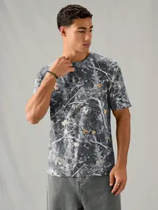 Men's Camo Print Short Sleeve Tee, Loose Casual Comfy Round Neck T-shirt for Summer, Fashion Men's Top for Daily Outdoor Wear