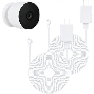 2Pack Power  Compatible with  Nest Cam Outdoor (), 30Ft/9.1m Weatherproof Outdoor Power Cord Continuously  Your Nest Camera (White)