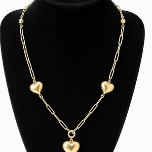 Collar Corazones Oro 10K