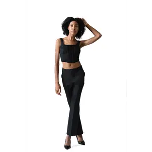 Opale Noire Black Structured Corset Top