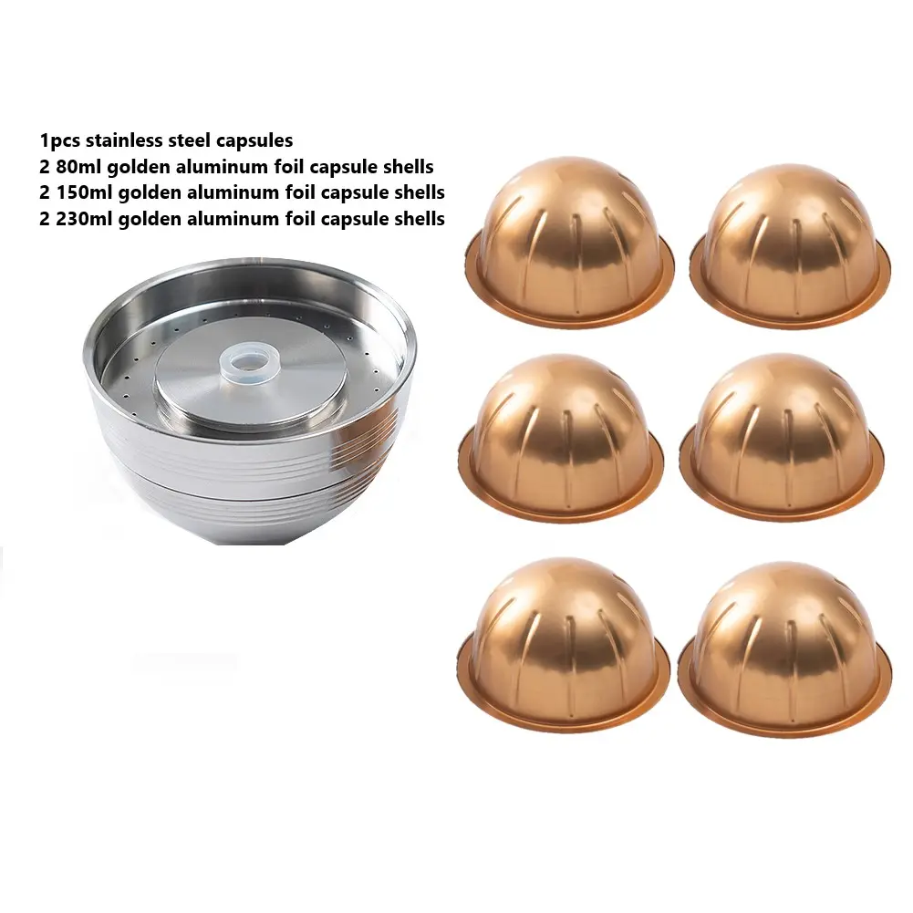 Reusable Stainless Steel Capsule Refillable Coffee Filter with Original Pod For use only with Nes Ver-tuo Next Ver-tuoline Reusable Stainless Steel Capsule Refillable Coffee Filter with Original Pod