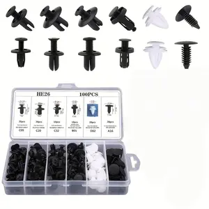105 pieces of automobile fastener sorting kit, with disassembly tools, GM nylon plastic rivets, door panel bumper clip kit for vehicle decoration and panel repair.