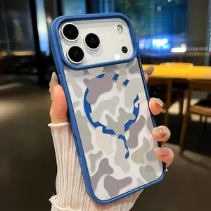 Magnetic Phone Case for iPhone 17 Air Pro Pro Max Soft Camouflage Pattern TPU Shockproof Anti-Scratch Stylish Smartphone Cover