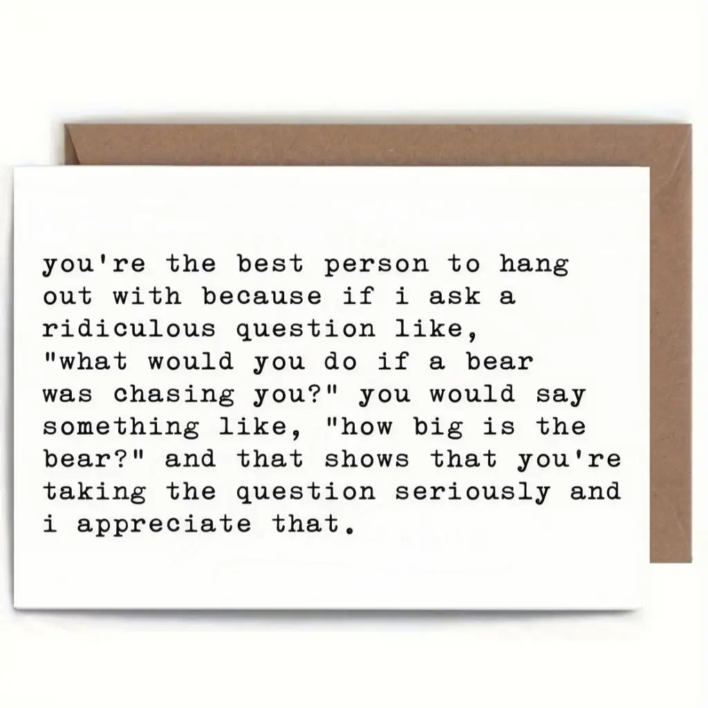 Funny Friendship Greeting Card with Envelope, 1/5pcs Best Friend Card, Sarcastic Friendship Card, Birthday Gift for Friend, Custom Message Card