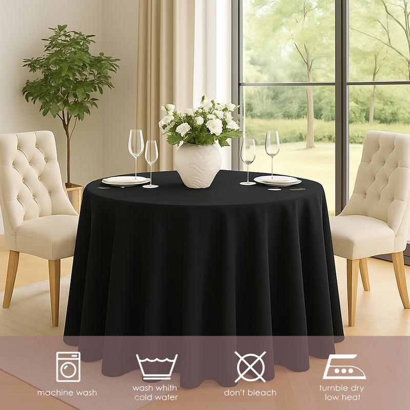Craft And Party 10 Pack 90" Round Premium Tablecloth, Wrinkle Round Table Clothes, Washable Polyester Table Clothes Cover for Kitchen Dining, Wedding Birthday Party, Buffet Restaurant, Banquet