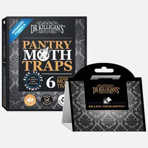 Dr. Killigan's Premium Pantry Moth Traps with Double-Potent Pheromones and Sticky Glue - Effective Defense Against Indian Meal Moths, Almond Moths, Raisin Moths and More
