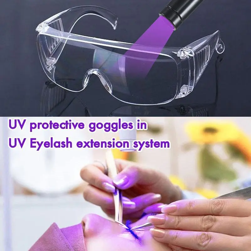 UV Protective Glasses For False Lash Eyelash Extension Safety Ray Protection Wind Dust Proof Unisex Eye Cycling lens UV Goggle 2026 New